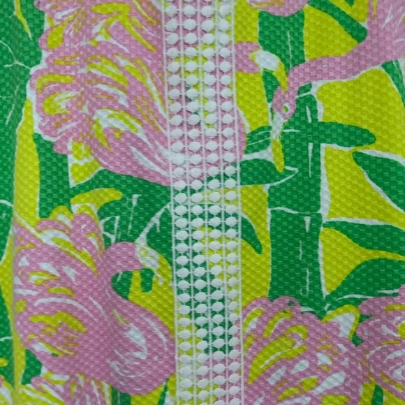 Lilly Pulitzer Sleeveless Dress Flamingo Pink Green Size XL 14-16 - Picture 6 of 17